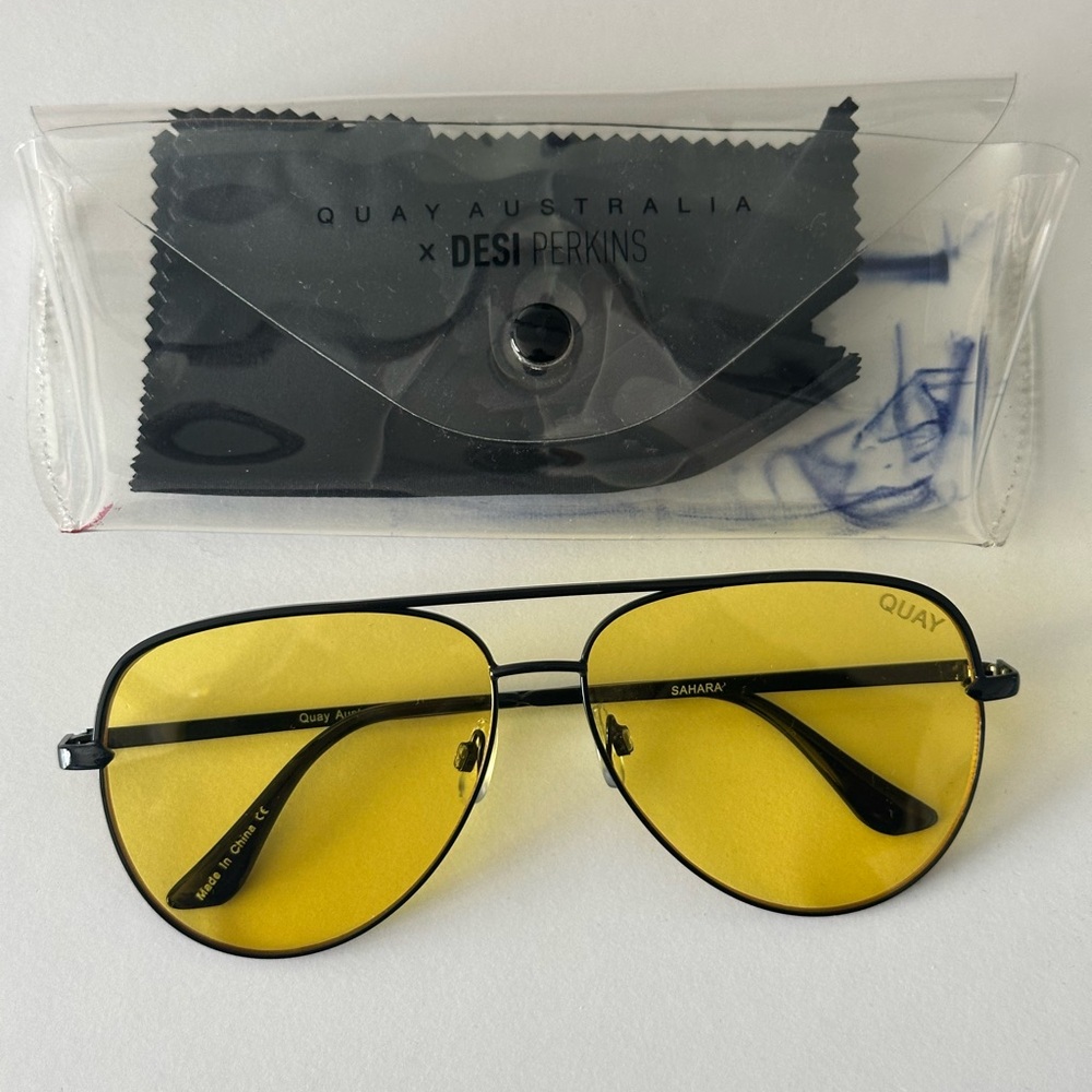 QUAY x Desi Perkins High Key Aviator Sunglasses